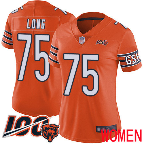 Chicago Bears Limited Orange Women Kyle Long Alternate Jersey NFL Football #75 100th Season->youth nfl jersey->Youth Jersey